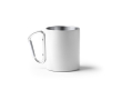 Beker van gerecycled RVS met dubbele wand en karabijnhaak300 ml kleur wit