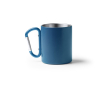 Beker van gerecycled RVS met dubbele wand en karabijnhaak300 ml kleur koningsblauw