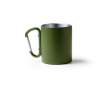 Beker van gerecycled RVS met dubbele wand en karabijnhaak300 ml kleur donkergroen