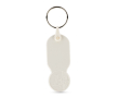 Plastic sleutelhanger met 1-euromunt en personaliseerbare hoes kleur wit