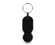 Plastic sleutelhanger met 1-euromunt en personaliseerbare hoes kleur zwart