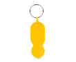 Plastic sleutelhanger met 1-euromunt en personaliseerbare hoes kleur geel