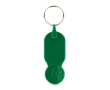 Plastic sleutelhanger met 1-euromunt en personaliseerbare hoes kleur groen