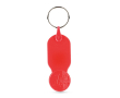 Plastic sleutelhanger met 1-euromunt en personaliseerbare hoes kleur rood