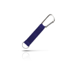 Sleutelhanger met brede gekleurde band en metalen karabijnhaak kleur marineblauw