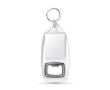 Sleutelhanger met flesopener en capsule voor gepersonaliseerd papier kleur doorzichtig
