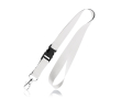 Polyester lanyard van 2 cm met tiptop en metalen karabijnhaak kleur wit