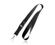Polyester lanyard van 2 cm met tiptop en metalen karabijnhaak kleur zwart