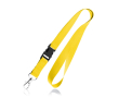 Polyester lanyard van 2 cm met tiptop en metalen karabijnhaak kleur geel
