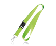 Polyester lanyard van 2 cm met tiptop en metalen karabijnhaak kleur lichtgroen