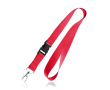 Polyester lanyard van 2 cm met tiptop en metalen karabijnhaak kleur rood