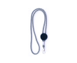 Verstelbare buisvormige polyester lanyard met karabijnhaak, 3 cm kleur wit