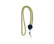 Verstelbare buisvormige polyester lanyard met karabijnhaak, 3 cm kleur geel