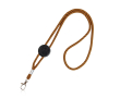 Verstelbare buisvormige polyester lanyard met karabijnhaak, 3 cm kleur oranje