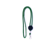 Verstelbare buisvormige polyester lanyard met karabijnhaak, 3 cm kleur groen