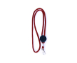 Verstelbare buisvormige polyester lanyard met karabijnhaak, 3 cm kleur rood
