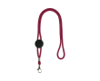Verstelbare buisvormige polyester lanyard met karabijnhaak, 3 cm kleur roze