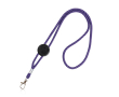 Verstelbare buisvormige polyester lanyard met karabijnhaak, 3 cm kleur paars