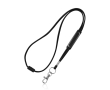 Buisvormige lanyard met karabijnhaak en veiligheidssluiting kleur zwart