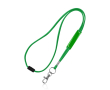 Buisvormige lanyard met karabijnhaak en veiligheidssluiting kleur groen