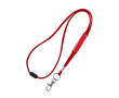 Buisvormige lanyard met karabijnhaak en veiligheidssluiting kleur rood