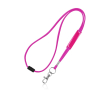 Buisvormige lanyard met karabijnhaak en veiligheidssluiting kleur roze