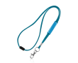 Buisvormige lanyard met karabijnhaak en veiligheidssluiting kleur turkoois