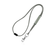 Buisvormige lanyard met karabijnhaak en veiligheidssluiting kleur lichtgrijs