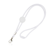 Verstelbare buisvormige polyester lanyard met karabijnhaak, 3 cm kleur wit