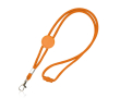 Verstelbare buisvormige polyester lanyard met karabijnhaak, 3 cm kleur oranje