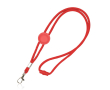 Verstelbare buisvormige polyester lanyard met karabijnhaak, 3 cm kleur rood