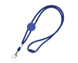 Verstelbare buisvormige polyester lanyard met karabijnhaak, 3 cm kleur koningsblauw