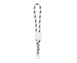 Lange lanyard-sleutelhanger die verstelbaar is met karabijnhaak kleur zwart