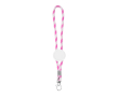 Lange lanyard-sleutelhanger die verstelbaar is met karabijnhaak kleur roze