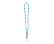 Lange lanyard-sleutelhanger die verstelbaar is met karabijnhaak kleur lichtblauw
