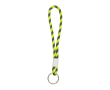 Lange sleutelhanger van terlenka met verstelbare metalen ring kleur neon groen
