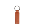 Premium sleutelhanger van imitatieleer in kleuren met metalen ring kleur lichtbruin