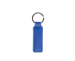 Premium sleutelhanger van imitatieleer in kleuren met metalen ring kleur koningsblauw