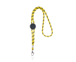 Gestreepte duurzame buisvormige RPET lanyard met karabijnhaak, 3 cm kleur geel