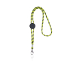 Gestreepte duurzame buisvormige RPET lanyard met karabijnhaak, 3 cm kleur lichtgroen