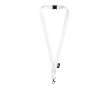 RPET lanyard met veiligheidssluiting en metalen karabijnhaak, 3 cm kleur wit
