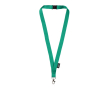 RPET lanyard met veiligheidssluiting en metalen karabijnhaak, 3 cm kleur groen
