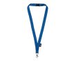 RPET lanyard met veiligheidssluiting en metalen karabijnhaak, 3 cm kleur marineblauw
