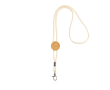 Ecologische lanyard met buisvormig ontwerp en bamboeafstelling kleur beige
