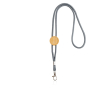 Ecologische lanyard met buisvormig ontwerp en bamboeafstelling kleur lichtgrijs