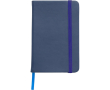 A5 gelijnd notitieboek van PU met elastische sluiting kleur blauw