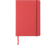 A5 gelijnd notitieboek van PU met elastische sluiting kleur rood
