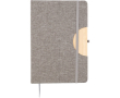 A5 gelijnd notitieboek van RPET en bamboe met telefoonstandaard kleur grijs