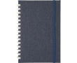 A5 gelijnd notitieboek van plastic met elastische sluiting kleur blauw