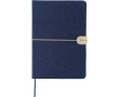 A5 gelijnd notitieboek van vilt met kunstleren sluiting kleur blauw